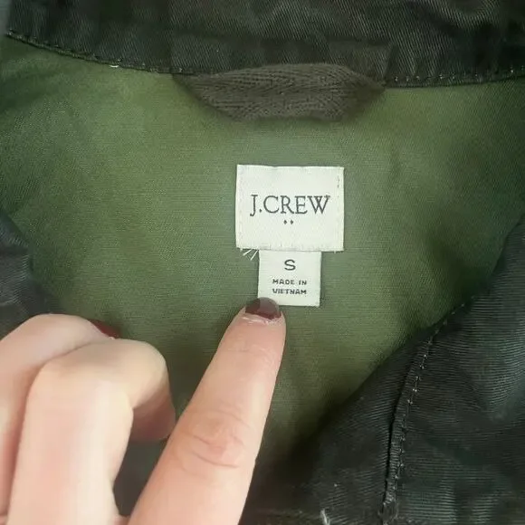 J.Crew Downtown Field Snap Zip Military Utility Jacket Dark Olive Green Size S - Picture 6 of 8